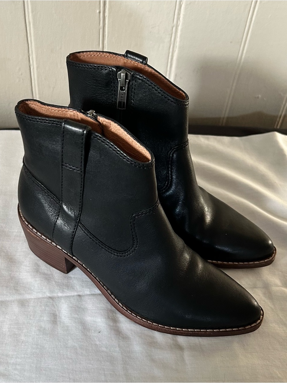 Madewell The Hailie Boot/True Black Leather/Size 5